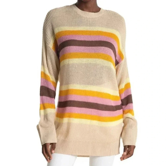 All in  Favor Striped Dolman Sleeve Sweater - Picture 1 of 10